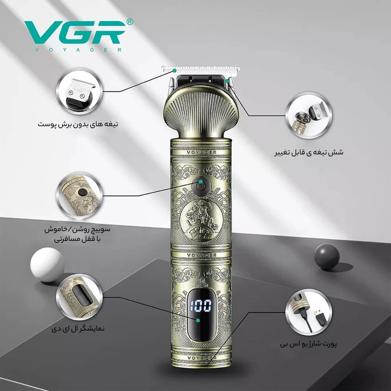 ماشین اصلاح موی سر و صورت وی جی ار 6 کاره v-106
