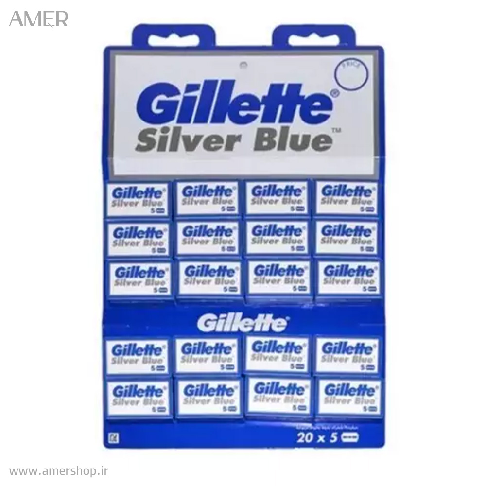 تیغ یدک اصلاح ژیلت مدل سیلور بلو 5تیغ Gillette silver blue