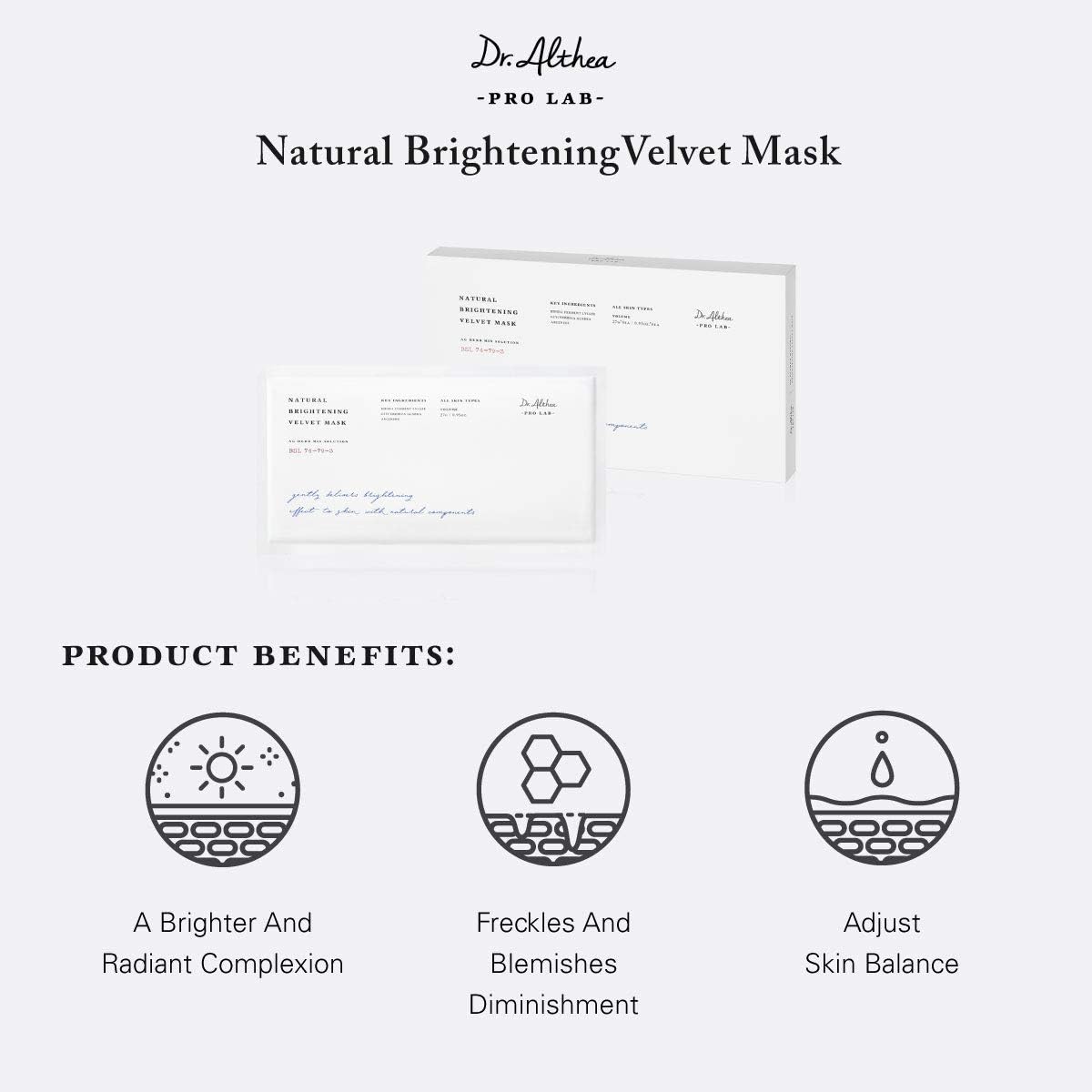 ماسک ورقه ای روشن کننده دکتر آلتیا Velvet Mask