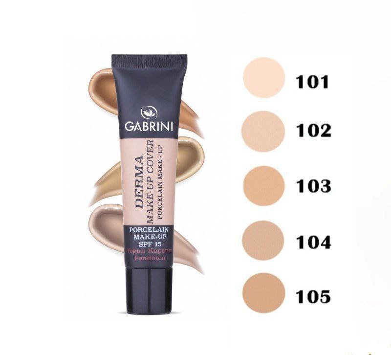 کرم پودر تیوپی گابرینی derma makeup cover 102 حجم 40