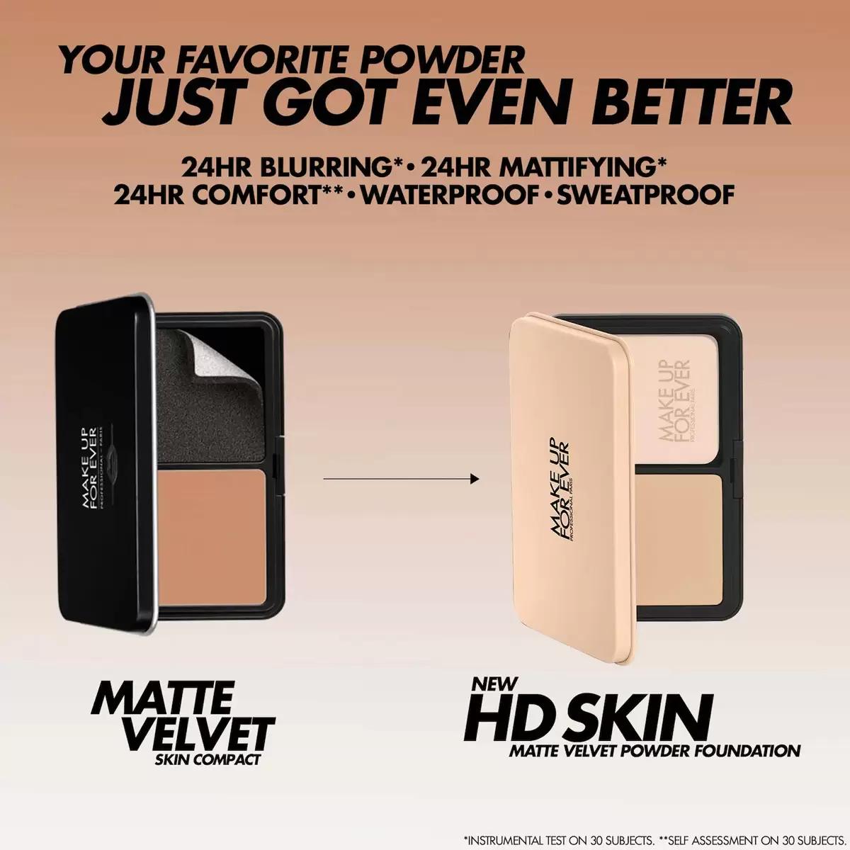 پنکک دوتایی میکاپ فور اور HD skoin matte velvet رنگ R02