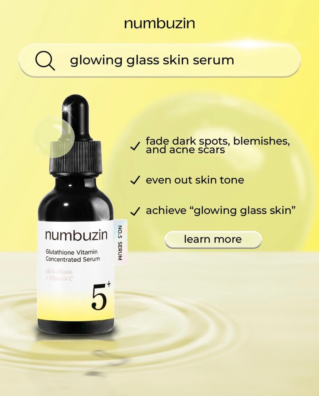 سرم ضدلک و روشن کننده نامبوزین Glutathione حجم30