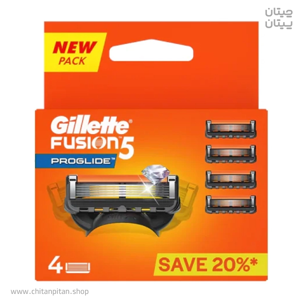 تیغ یدک ژیلت fusion 5 proglide بسته 4 عددی