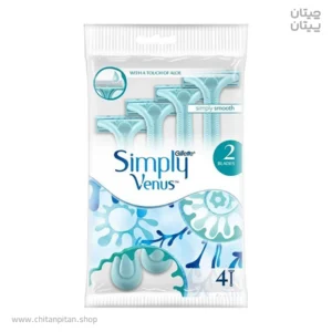 تیغ اصلاح یک‌بارمصرف ژیلت Simply Venus بسته ۴ عددی