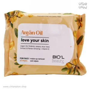 دستمال مرطوب پاک کننده آرایش Argan Oil پوست خشک بیول
