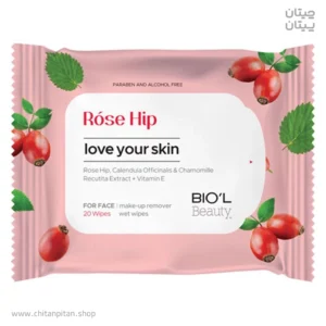 دستمال مرطوب پاک کننده آرایش Rose Hip صورت بیول