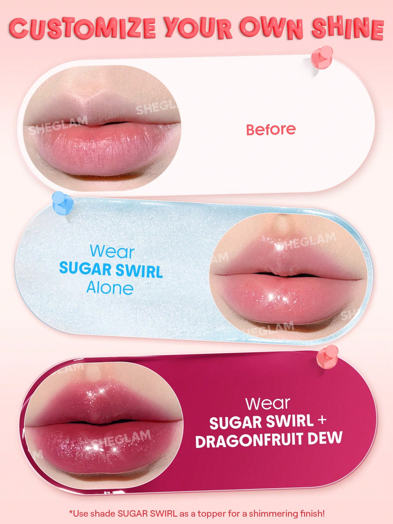 مربای لب شیگلم Hydra رنگ Sugar Swirl