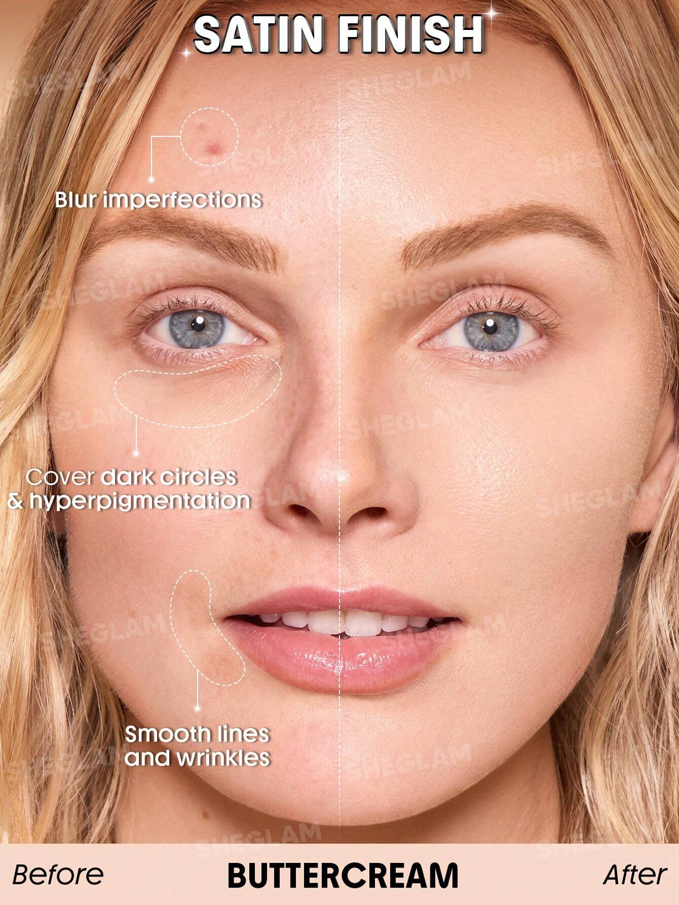 کرم پودر مایع شیگلم Skin Sync Satin رنگ buttercream حجم 30