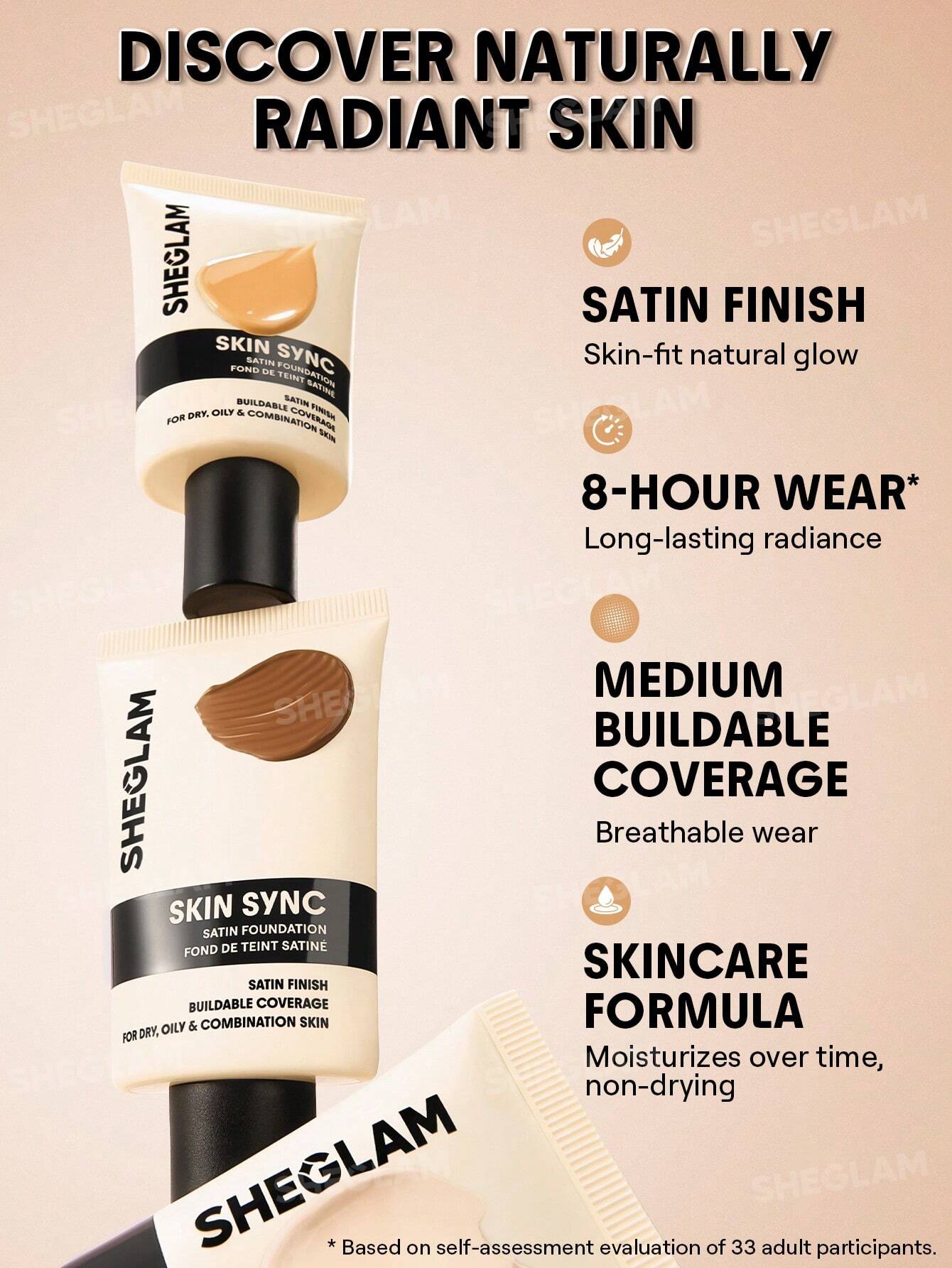 کرم پودر مایع شیگلم Skin Sync Satin رنگ buttercream حجم 30