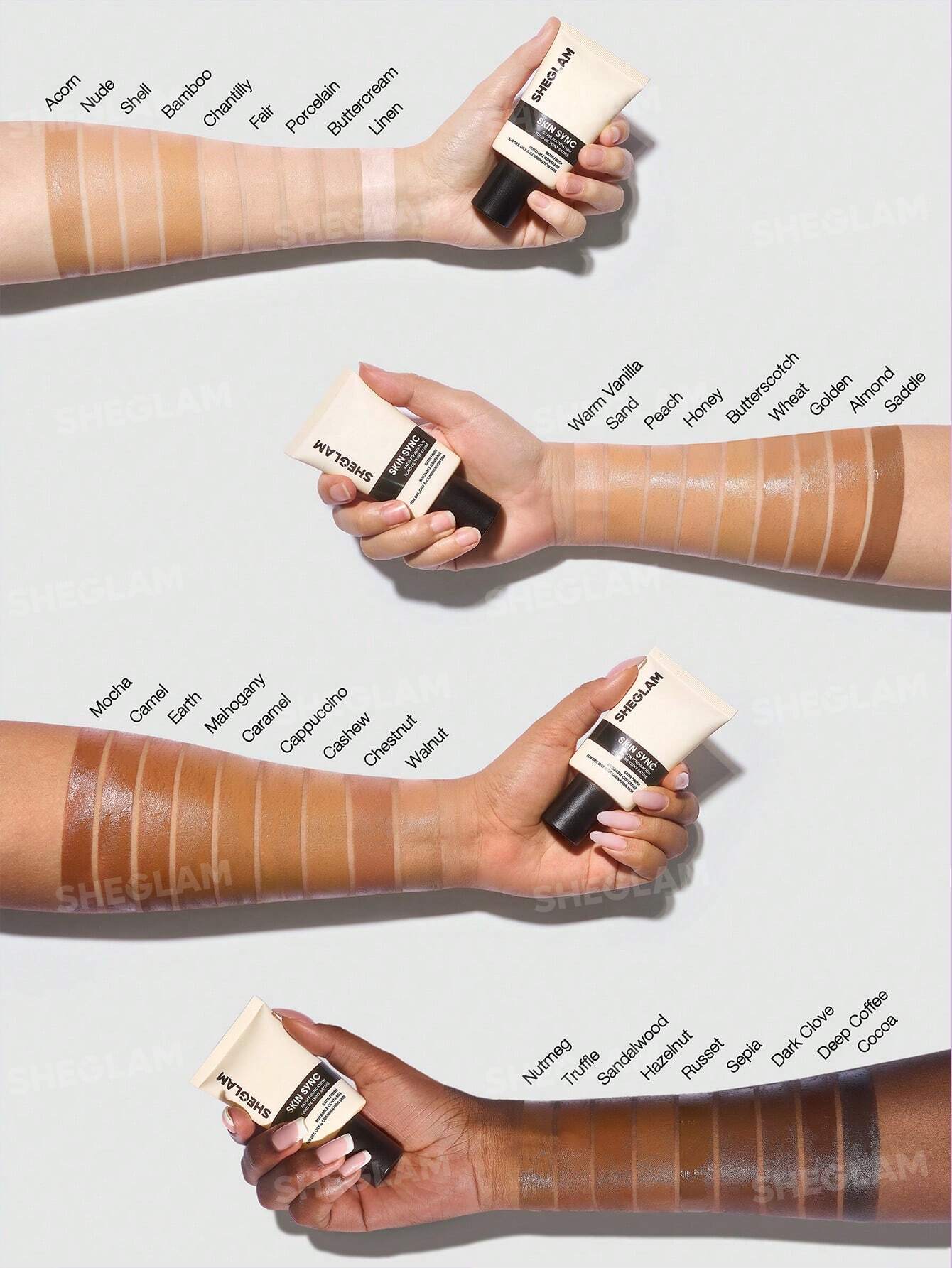 کرم پودر مایع شیگلم Skin Sync Satin رنگ buttercream حجم 30