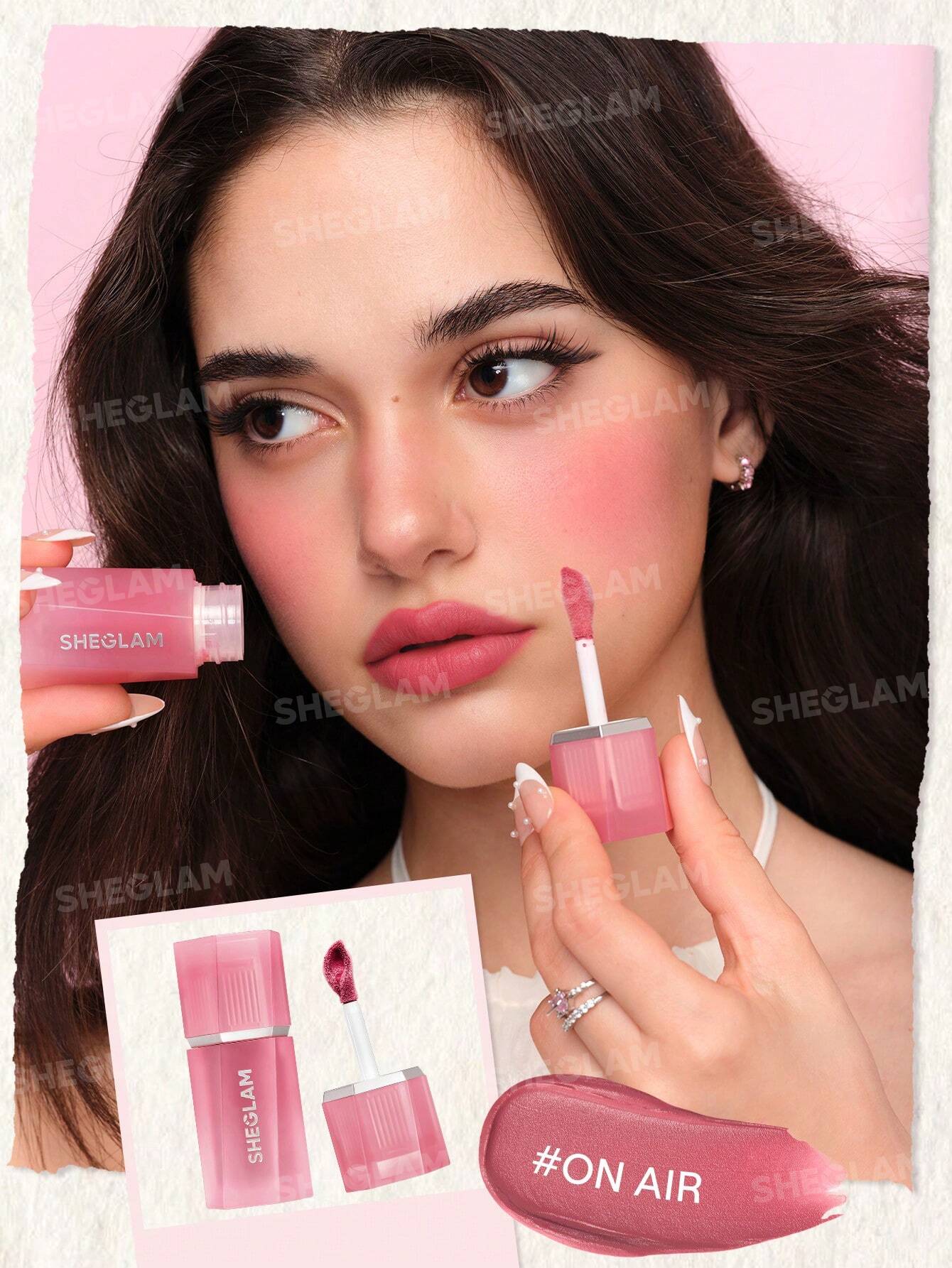 رژلب و رژگونه مایع مات شیگلم mousse texture رنگ 027 On Air