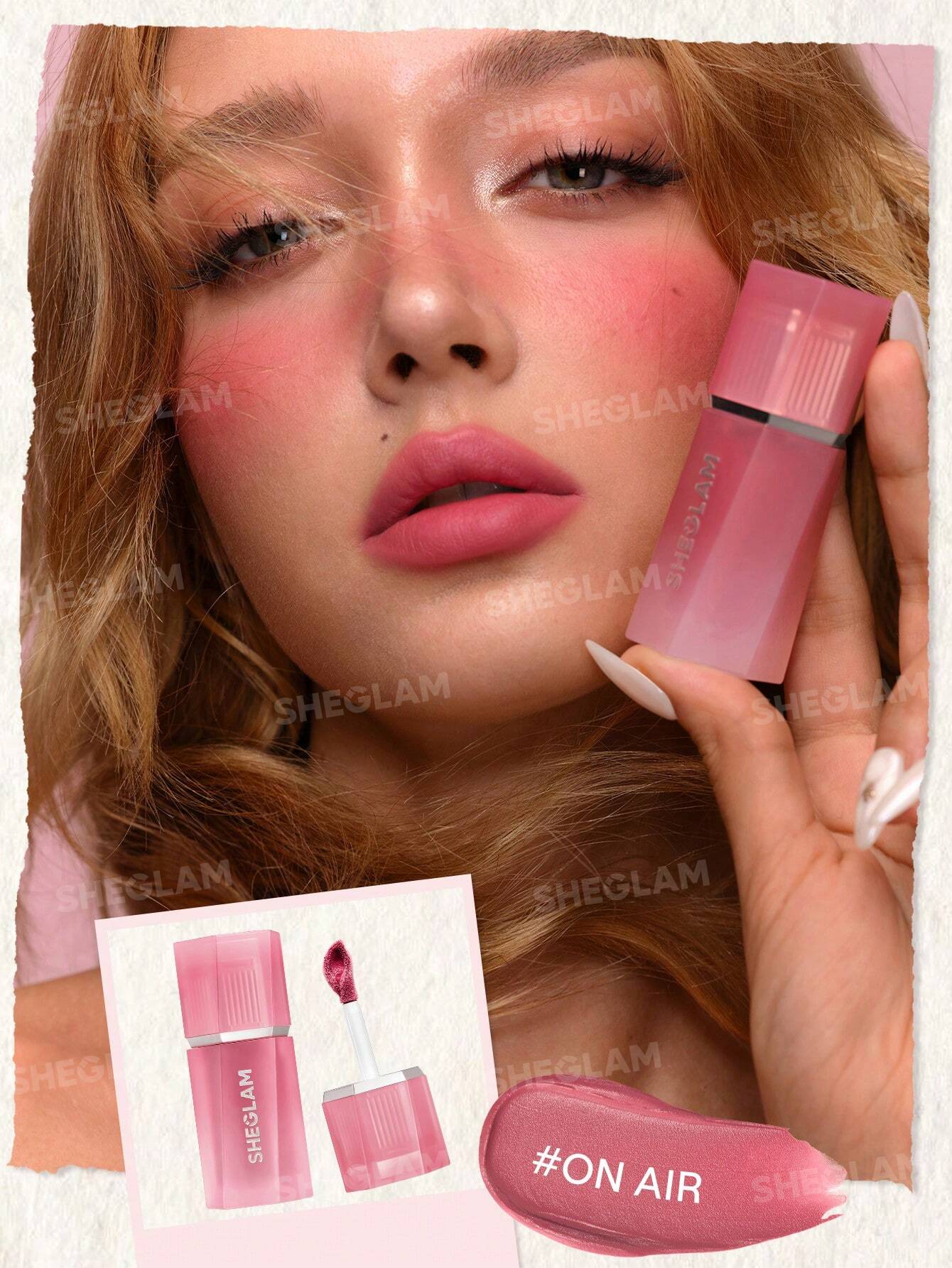 رژلب و رژگونه مایع مات شیگلم mousse texture رنگ 027 On Air