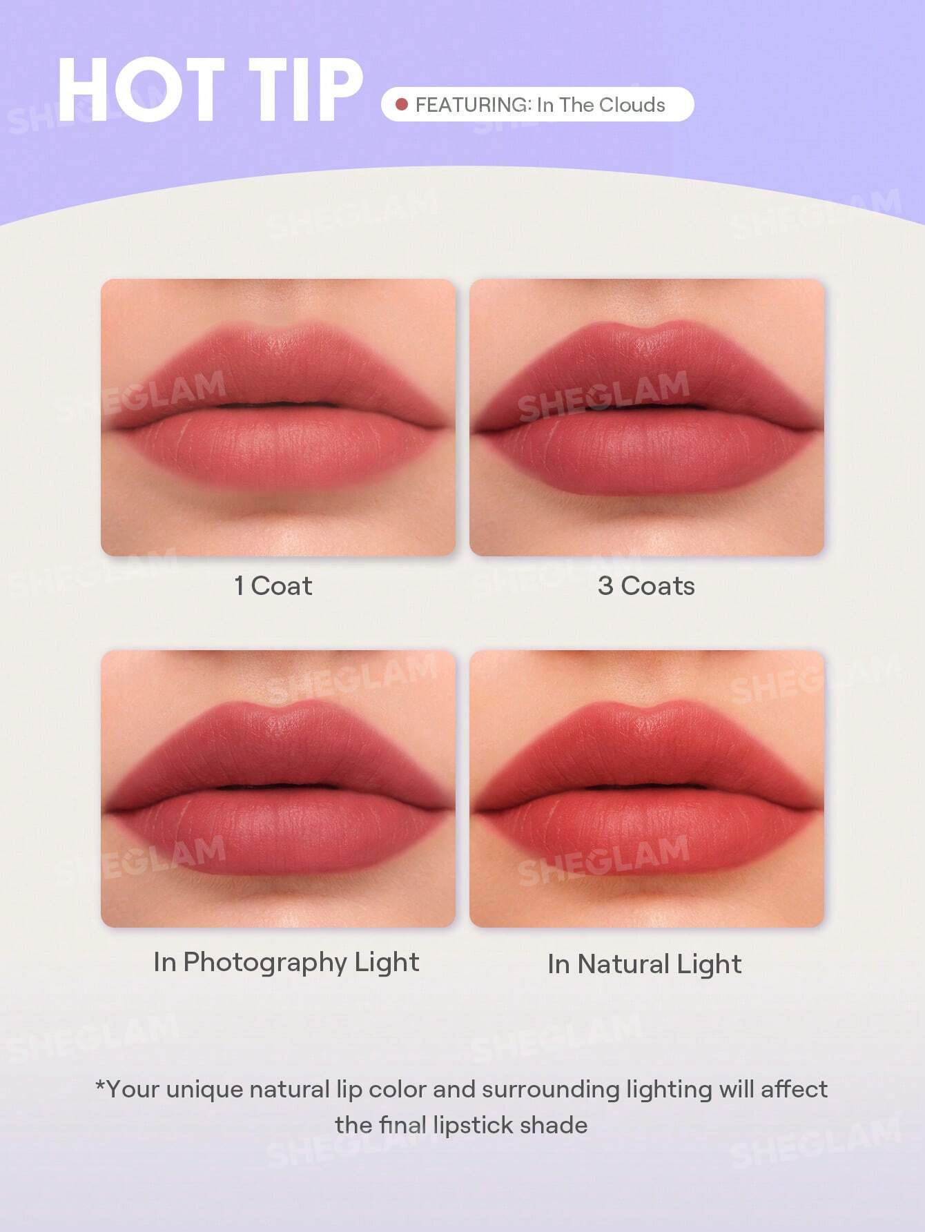 رژلب و رژگونه مایع مات شیگلم mousse texture رنگ 027 On Air