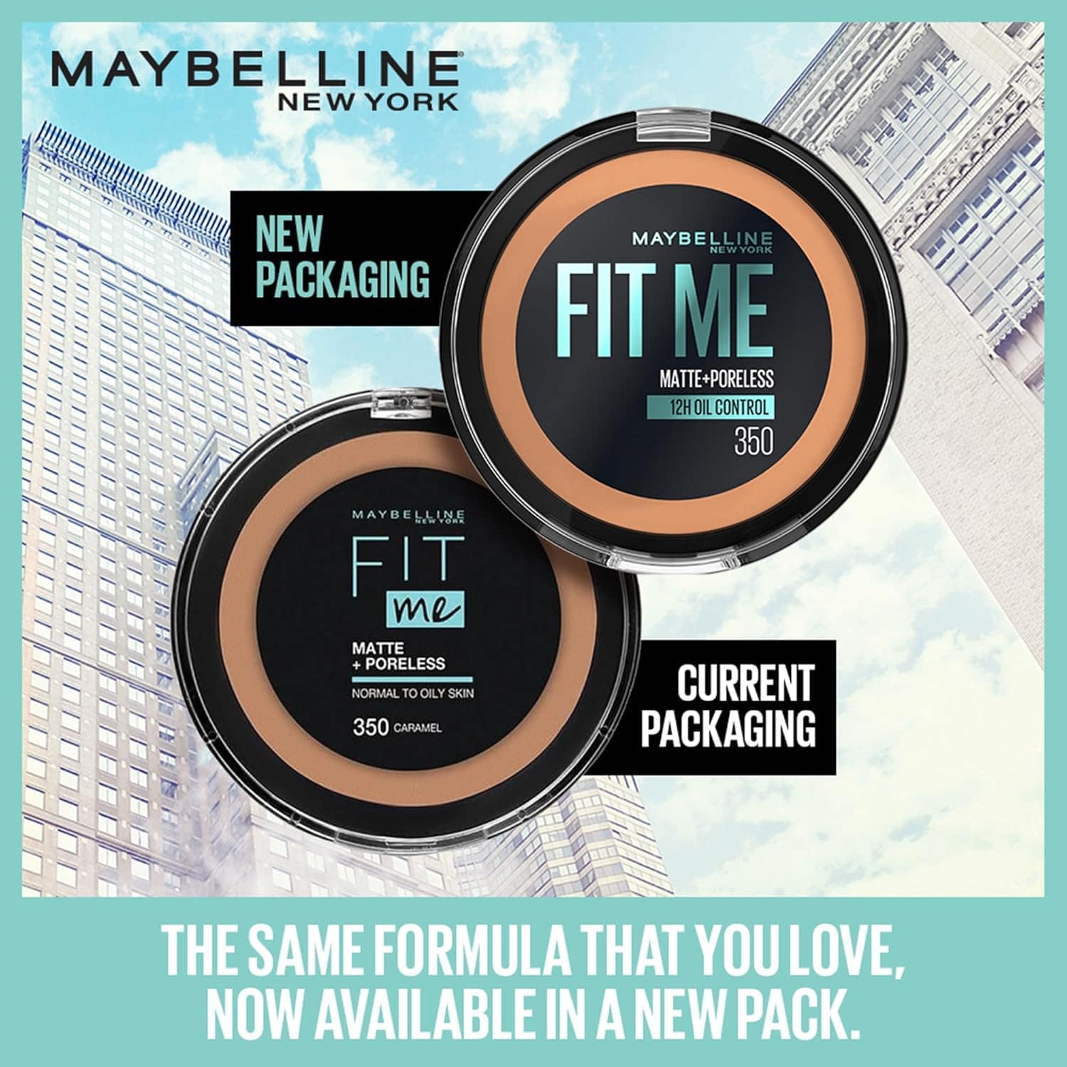 پودر صورت مات و ضد براقی میبلین Fit Me رنگ Buff Beige
